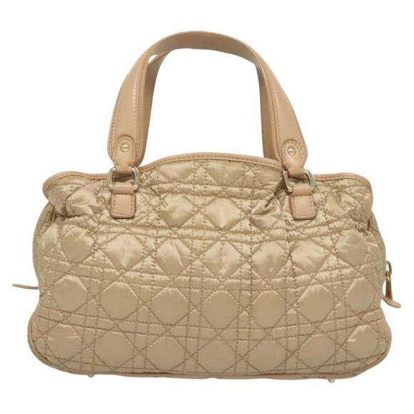 DIOR Canage Hand Bag Nylon Beige Gold - Picture 3 of 14